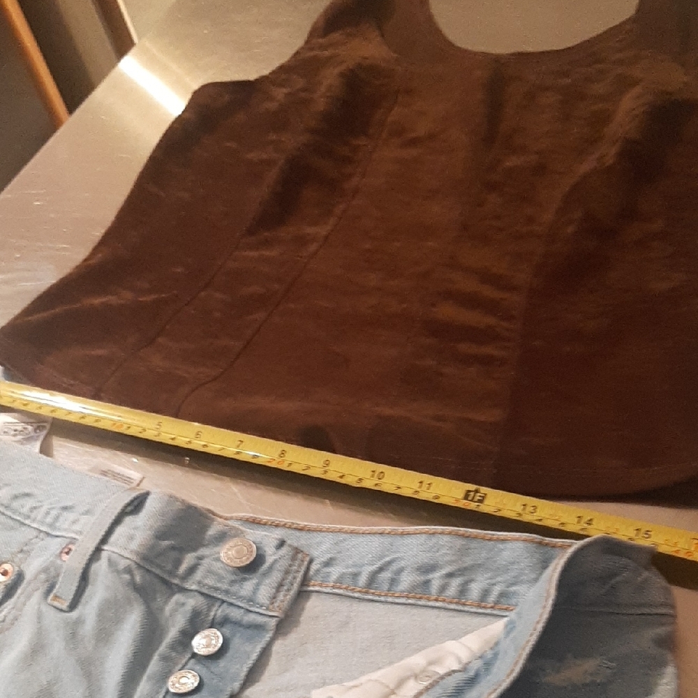 Levi's+Chocolate🍩Faux Suede Tank Size M/L - Picture 8 of 9